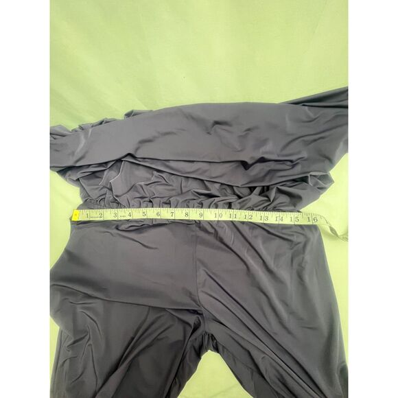 Baby Phat Y2K Drop Waist Purple Jumpsuit Size XL Wide Leg Draped Cowl Neck Long - Picture 9 of 12